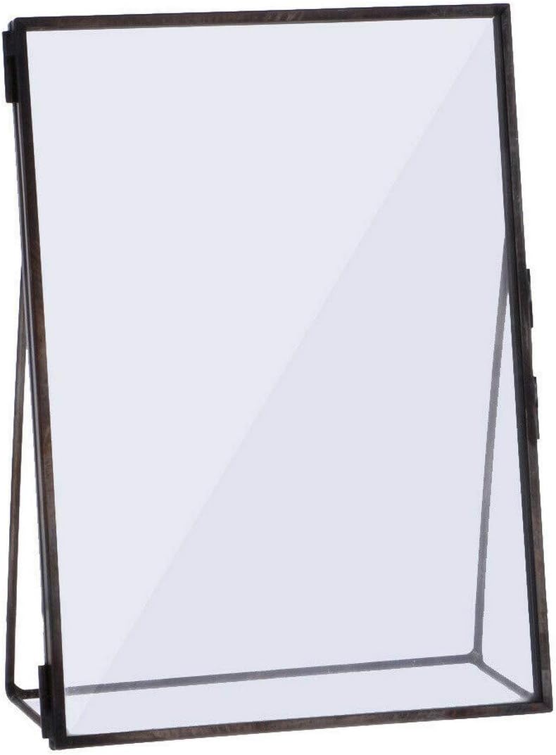 COMFORT INNOVATION Vintage Double Sided Glass Black Metal Photo Picture Frame