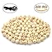 Hagao Natural Wood Beads Round Ball Wooden Loose Beads Unfinished Wood Spacer Beads for Craft-Making 300pcs (10mm)