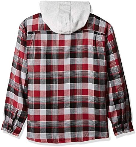 wrangler authentics men's long sleeve quilted lined flannel shirt jacket