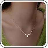Xduargs Boho Crystal Antler Necklace Choker Vintage Rhinestone Antler Choker Necklace Sparkly Cz Deer Antler Pendant Necklace Minimalist Cute Antler Necklace Chain Jewelry for Women(Gold)