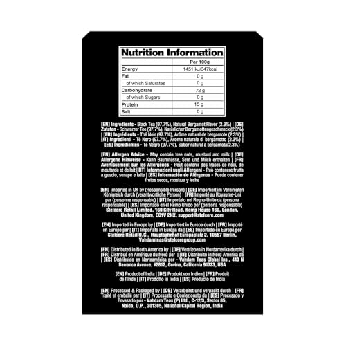 VAHDAM, Earl Grey Black Tea Bags (100 Count) High Caffeine, Non GMO, Gluten Free | Citrusy Earl Grey Tea Leaves w/pure Bergamot Oil | 100% Halal Certified | Resealable Ziplock Pouch