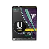 U by Kotex Sleek Regular Tampons, Full Size Plastic Applicator, Unscented, 18 Count