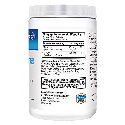 21st Century Calcium Citrate Plus D3 Tablets - Image 2