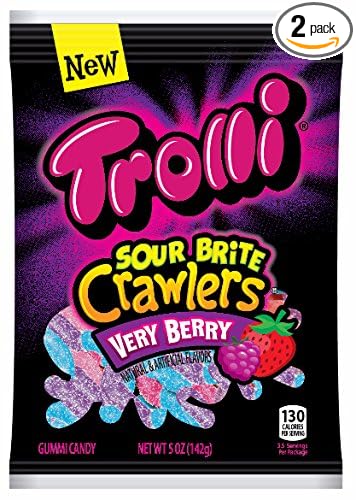 Trolli sour brite crawlers gummi candy, very berry (041420115875)
