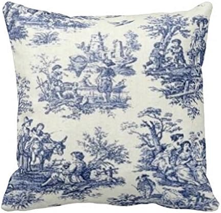 Amazon Com Yohoba Blue Vintage Toile Home Decorative Throw Pillow