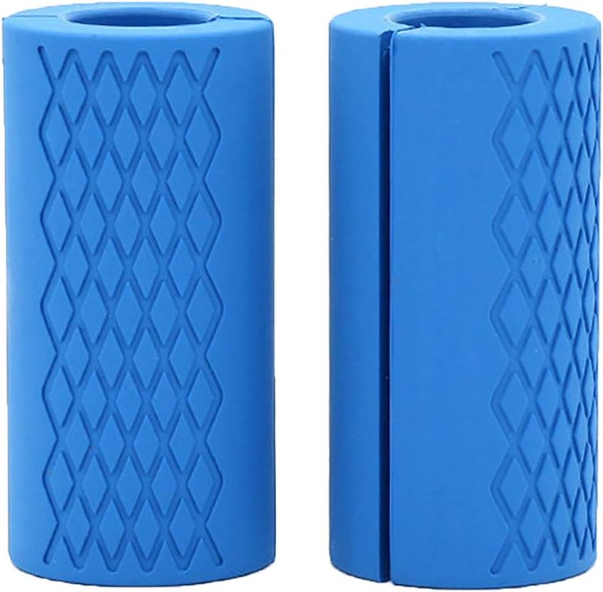 Yanchad 2 Pcs Barbell Fat Grips, Non-slip Thick Strength Training for Weightlifting Training and Muscle Growth - Blue