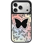 CASETiFY Mirror iPhone 17 Pro Case [Reflective/Compatible with Magsafe / 4.9 ft. 1X Military Grade Drop Protection] - You Give Me Butterflies - Black On Black
