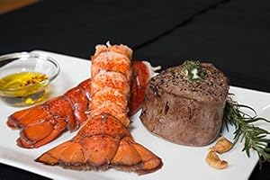 CHICAGO STEAK COMPANY DELIVERING THE WORLDS FINEST BEEF Surf & Turf - 2 (10oz) NY Strips & 2 (6oz) Cold Water Lobster Tails - Chicago Steak Company - PSCS01 2PK STRIP by Chicago Steak Company