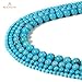 BEADNOVA 8mm Blue Turquoise Gemstone Round Loose Beads for Jewelry Making (45-48pcs)