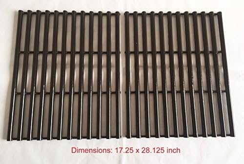 BBQ funland GP4252 Gloss Porcelain Enameled Cooking Grid Replacement for Aussie, Brinkmann and Others, Set of 2