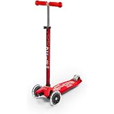 Micro Kickboard | Maxi LED Kids Scooter for Ages 5-12 | Children | up to 110 lbs | 3 Wheel Lean-to-Steer Design | Adjustable T Bar | Smooth Ride, Motion Activated PU LED Wheels | Swiss Design