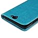 HTC One A9 Case Wallet, MOLLYCOOCLE PU Leather Wallet Embossed Florals Kickstand Magnetic Flip Case Card Holders & Hand Strap Case Cover for HTC One A9 -Blue
