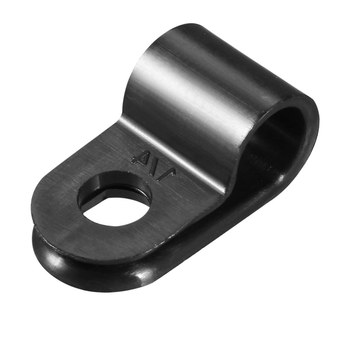 sourcing map 20Pcs Nylon R-Type Cable Clamp Organizer Cord Clips for Wire Management 6.4mm Black CC-1