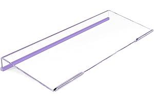 Rulyyo Ergonomic Computer Keyboard Stand - 17 Inch Clear Acrylic Keyboard Riser for Desk Tilted Keyboard Holder Tray with Purple Non-Slip Strip for Home Office Easy Typing & Working