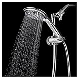 HotelSpa Drill-Free Height/Angle/Tilt Adjustable Arch Stainless Steel Slide Bar with Extra-large 8-setting Rainfall Hand Shower. Easy-To-Install / Lifetime Limited Warranty