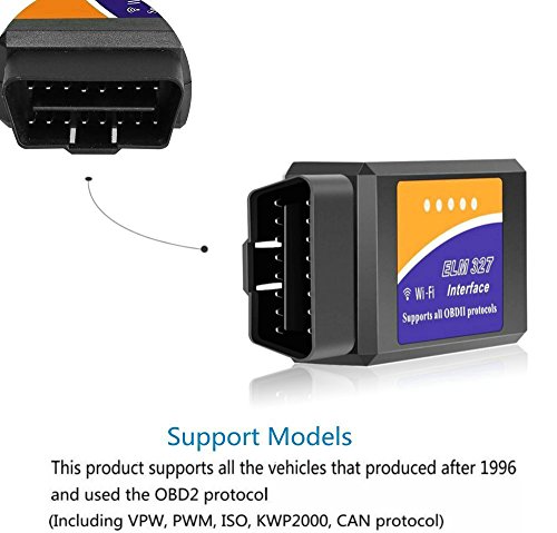 [Upgraded Chip] WiFi OBD2 Scanner Car Diagnostic Tool - Vehicle Code Reader Wireless OBD II Check Engine for iOS Android & Windows Device, More Than 3000 Code Database