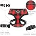 PUPTECK Dog Harness and Leash Set for Small Medium Dogs No Pull, Soft Mesh Adjustable Puppy Cat Harness Reflective at Night, Plaid Red, S