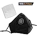 Anti Pollution Mask with Exhaust Valve + 6 FILTERS - Military Grade N95 N99 Carbon Activated, Air, Dust, Smoke Filter - Cotton Washable Respirator Breathing Mask with Adjustable Straps & Nose Bridge.