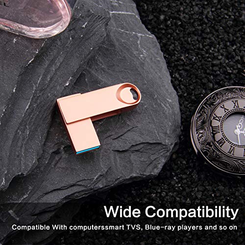 USB Flash Drive Memory Stick 256GB USB Drive KEAINIKJ USB Drive Thumb Drive USB 3.0 Flash Drives Pen Drive USB Storage for PC Backup Drive USB Stick Jump Drive Zip Drive (256GB, Rose Gold-Zip Drive)