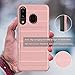 Leptech Galaxy A20 Case with Soft TPU Screen Protector, Wallet Credit Card Holder Dual Layers Heavy Duty Protection Phone Cover Case for Samsung Galaxy A50/A20/A30 (Rose Gold)