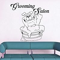 Scmkd Grooming Salon Wall Decals Pet Dog Vinyl Sticker Mural Decor Waterproof Shop Wall Window Decoration Wall Stickers Animal