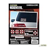 3 Adesivi Umbrella Corporation Resident Evil - Decalcomanie In Vinile 10x4 Cm Per Auto, Moto, JDM, Hive Parking - 2