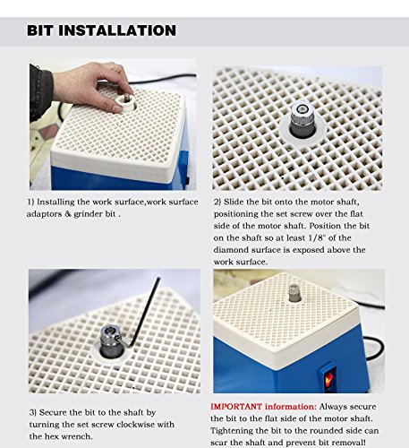 PORTABLE STAINED GLASS GRINDER MACHINE,STAINED GLASS MAKING TOOLS 110V 65W GLASS DIAMOND CERAMICS ART GLASS DIY BENCH GRINDER TOOL MACHINE WITH 5PCS GRINDER BITS