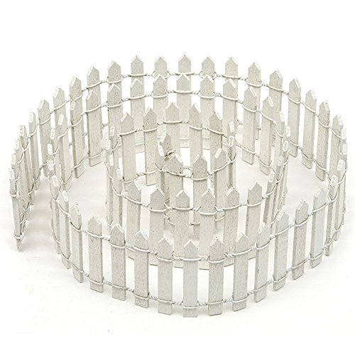 cyclamen9 Garden Fence, Picket Pales Wooden Decorations Fence for House Garden DIY Accessories Decor(5cm,White)