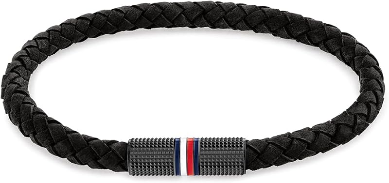 Jewelry Geflochtenes Lederarmband für Herren Schwarze Farbe - 2790459