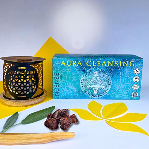 Aura Cleansing Incense Brick Starter Kit & Gift Set by Aromafume Pack of 12 Bricks (4 White