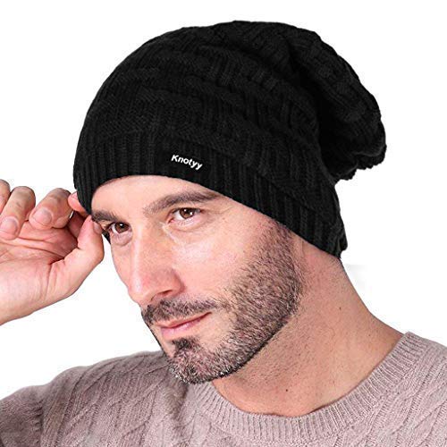 Knotyy Winter Cap for Men - Black 1 Knotyy Winter Cap for Men - Black