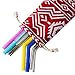 Viewmoi Straw Carrying Case, 2 Pack Travel Silverware Case for Stainless Steel Straws, Glass Straws, Silicone Straws, Cutlery, Knife, Fork, Spoon, Chopsticks
