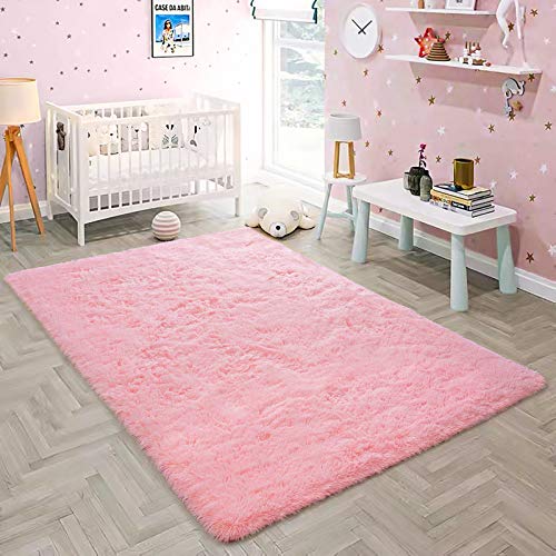 Pacapet-Fluffy-Area-Rugs-Pink-Shag-Rug-for-Girls-Bedroom-Plush-Furry-Rugs-for-Living-Room-Fuzzy-Carpet-for-Kids-Room-Nursery-Home-Decor-4-x-59-Feet