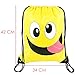 BeeGreen Cute-Emoji-Party-Supplies-Favors-Bags Drawstring Backpacks for Teens