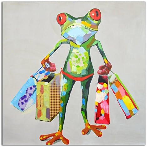 OMAX Decor Gifts Shopping Frog Wall Art
