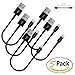 SMALLElectric Compatible Short iPhone Charger 5 Pack, Lightning Cable 1FT iPhone Sync Cord Charging USB Cables iPhone X / 8/8 Plus / 7/7 Plus / 6/6 Plus / 5S / iPad/iPod, Black