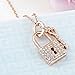 joyliveCY Women Lock & Key Gold Plated Necklace Rose Gold Chain Necklace