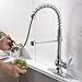 Ufaucet Modern High Arch Stainless Steel Plumbing Spiral Single Handle Commercial Pull Out Sprayer Kitchen Sink Faucet, Chrome Pull Down Kitchen Faucet