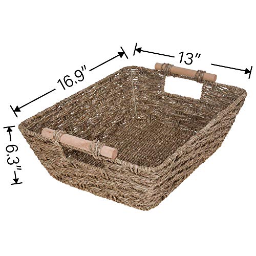 GRANNY SAYS HandWoven Jumbo Storage Baskets with Wooden Handles