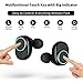 Wireless Earbuds, Bluetooth 4.2 Earphones TWS Touch Control Mini in-Ear Headsets with Mic, Stereo Sports Gym Running Sweatproof Earphone with 1000mAh Charging Box, for iOS & Android (Black-I8X)