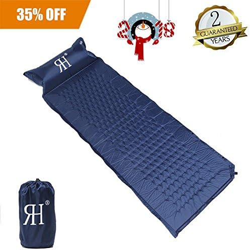 Lightweight Self-Inflating Sleeping Pad for Camping with Pillow,Rainbow House Waterproof &amp; Portable Sleeping Mattress Backpacking Hiking Picnics Travel Outdoor