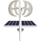 600W Wind Turbine Generators Kit, 24V 5 Blades Vertical Axis Wind Power with Controller, 5 Blades Lantern Motor Vertical Axis Windmill for Home, Camping, -40～80℃ Working Temperature