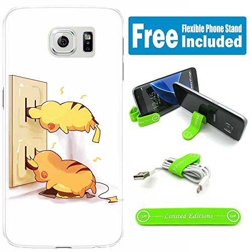 [Ashely Cases] For Samsung Galaxy [J3 2017] [J3 Prime] [J3 Emerge] Cover Case Skin with Flexible Phone Stand - Pokemon Pikachu Charging