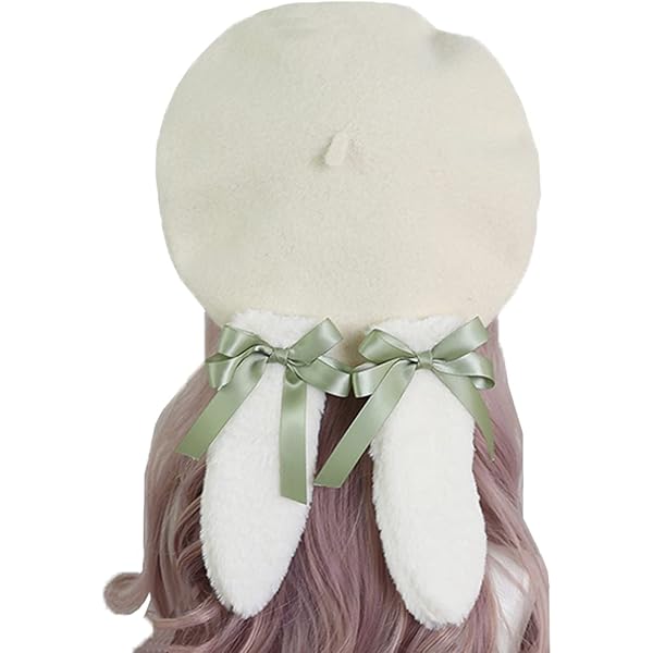 4613 Sweet Puppy Ears Beret Hat Cute Bunny Animal Ear Lolita Cabbie Cap Women main image 3