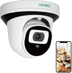 POE Security Camera, SV3C 1080P IP Camera Indoor Outdoor, Home Surveillance Monitor Dome Cameras with Two-Way Audio, Motion Detection, Night Vision, Remote Viewing, App Control, Support SD Card