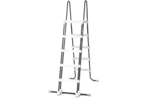 Intex 28077E Heavy Duty Deluxe Pool Ladder with Removable Steps for 52 Inch Depth Above Ground Pools