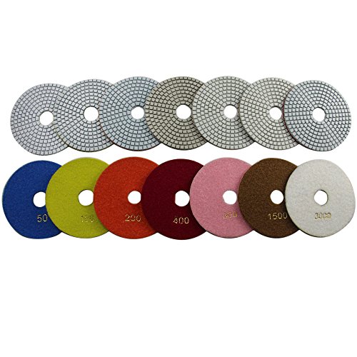Konfor Wet 6" 7-Step Diamond Polishing Pads Flexible Sanding Tools Discs Buff - Thumbnail 2