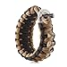 X-Plore Gear Survival Paracord 550 Bracelet With Fire Starter, Tinder, Eye Knife | Durable Parachute Nylon Snug Fit | Build Shelter, Catch Food | For Emergencies, Traveling (Black/Brown)