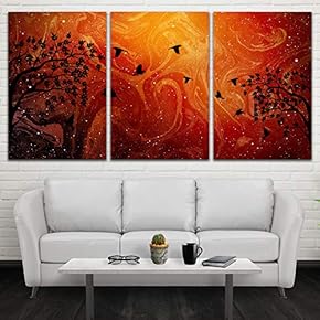 3 Panel Canvas Wall Art Starry Space Pictures Home Wall Decorations for Bedroom Living Room Paintings Canvas Prints Framed - 16"x24" x 3 Panels