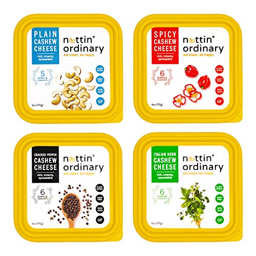 Nuttin Ordinary Plant-Based Cashew Cheese, Dairy-Free Cheese, Gluten-Free, Vegan Cheese, 4-Pack Assorted Flavors, 6 oz. Each (Pack of 4) - Thumbnail 4